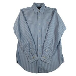 Polo Ralph Lauren Alcott Classic Fit Striped Button Down Shirt Blue 15.5 34/35